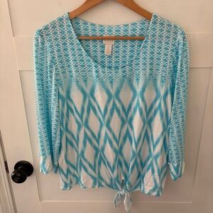 Chico’s Tie-Front Blouse. Size 2 Chicos/Large.